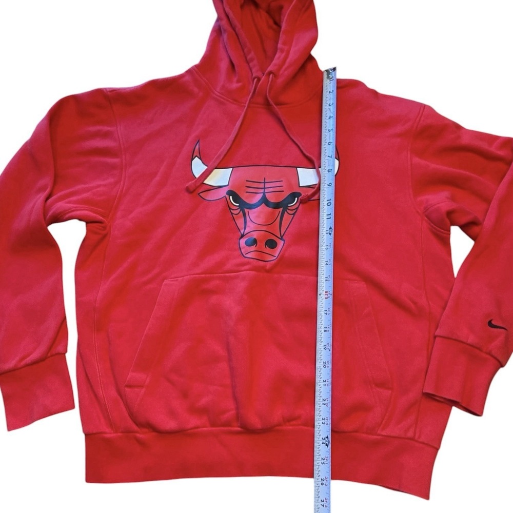 Nike Chicago Bulls NBA Hoodie Fleece Sweatshirt Red Logo Men's Medium Basketball - Picture 6 of 7